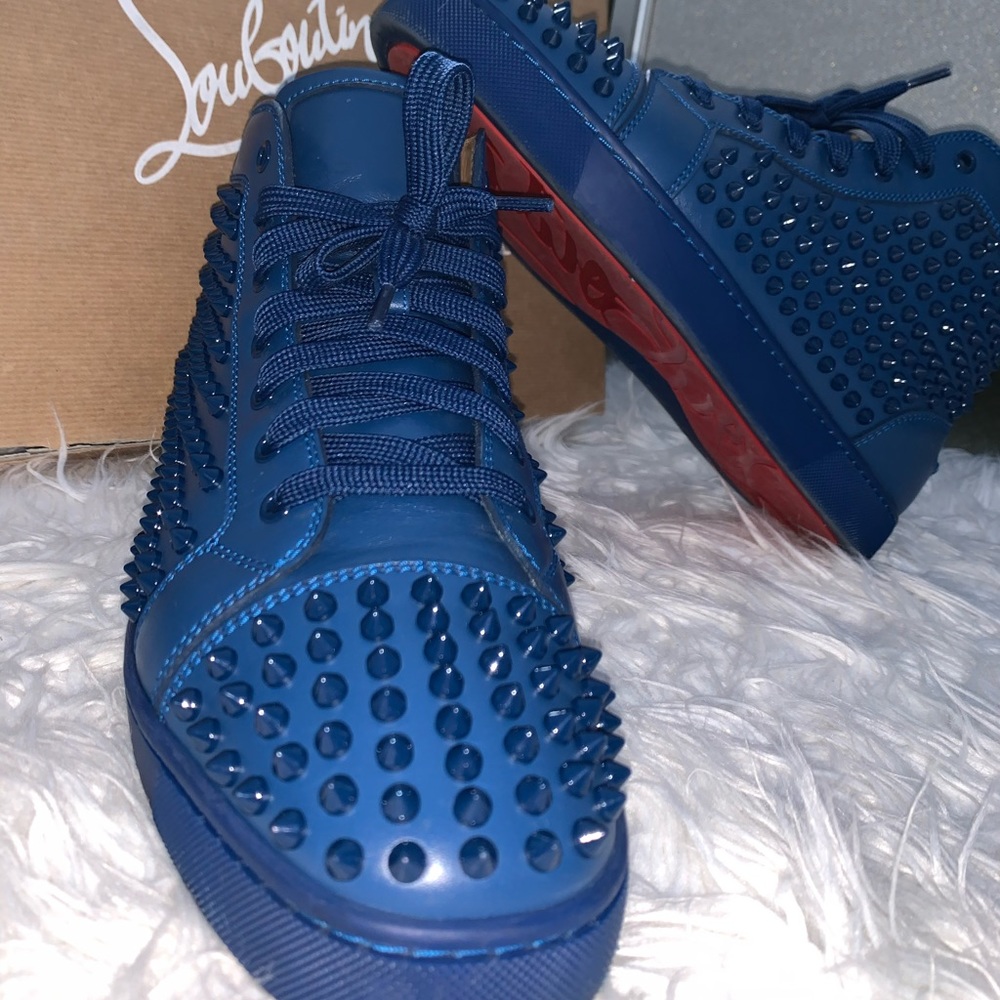 Blue Spiked Leather Christian Louboutin's